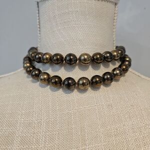 Vintage Joan Rivers Metallic Bead Necklace